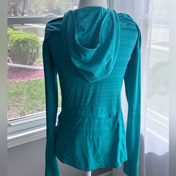 ATHLETA Teal Long Sleeve Athletic Top Full Zip Up - Picture 6 of 10